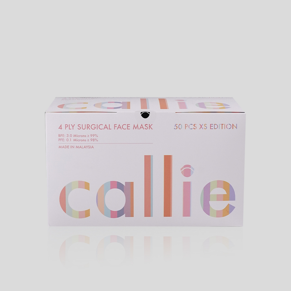 Callie Mask: A box of 50 4-ply surgical face mask, XS size kid mask